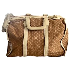 Louis Vuitton-MINI LIN INITIALS KEEPALL-Beige