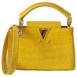 Louis Vuitton Capucines Mini en caimán amarillo Amarillo