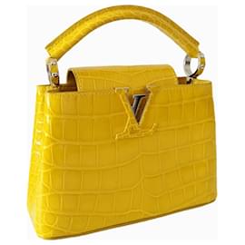 Pre-owned Louis Vuitton Capucines Crocodile Gold-tone Bb White, ModeSens