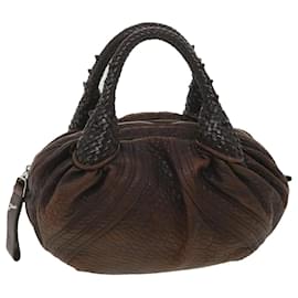 Fendi-FENDI Spy Bag Hand Bag Leather Black Brown 2321-8BL078.RQ1.068 Auth bs4304-Brown,Black