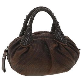 FENDI Spy Bag Sac à Main Cuir Noir Marron 2321-8BL078.RQ1.068 Auth bs4304 Marron Noir