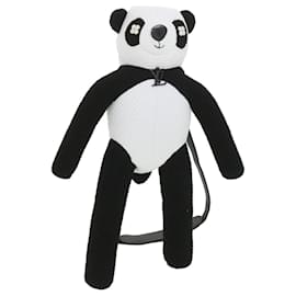 Louis Vuitton-LOUIS VUITTON LV Friend Panda Bear Sac à bandoulière en coton Noir Blanc M57414 37880A-Noir,Blanc