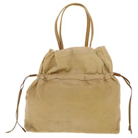Prada-PRADA Tote Bag Leather Beige Auth bs4283-Beige