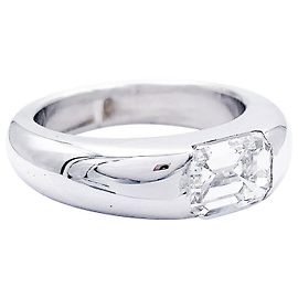 inconnue Bangle ring set with an emerald-cut diamond. Other