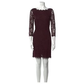Diane Von Furstenberg Vestido de encaje burdeos Zarita de DvF Burdeos Púrpura