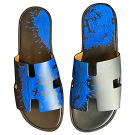 Hermès Sandália masculina Izmir nova edição limitada Azul