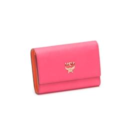 MCM-Leather Trifold Wallet-Pink