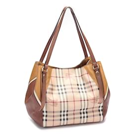Burberry-Haymarket Check Canvas Canterbury Tote-Brown