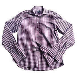 Camicia Kenzo in cotone a maniche lunghe cielo e prugna Multicolore