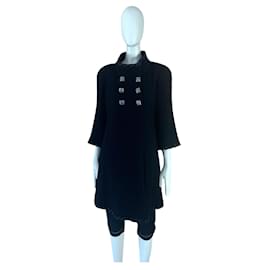 Chanel-Jewel Buttons Tweed Coat-Black