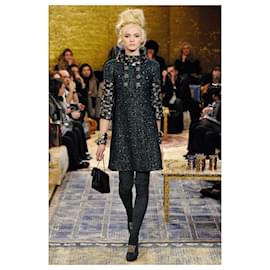 Chanel-Jewel Buttons Tweed Coat-Black
