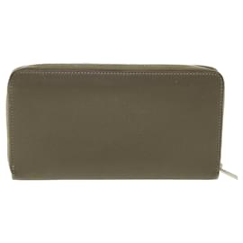 Céline-CELINE Long Wallet Leather Gray Auth 37993-Grey