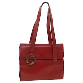Céline-CELINE Shoulder Bag Leather Red Auth bs4297-Red