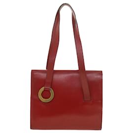 Céline-CELINE Shoulder Bag Leather Red Auth bs4297-Red