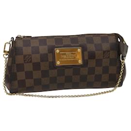 Louis Vuitton-LOUIS VUITTON Damier Ebene Eva 2Way Shoulder Hand Pouch N55213 LV Auth yk4352a-Other
