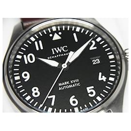 IWC-IWC Pilot's watch mark18 black Dial leather belt Specification IW327001 Mens-Silvery
