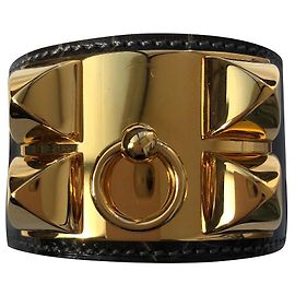 Brazalete Collar de perro Hermès Alligator Gris Gris