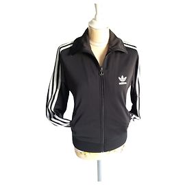 Giacca Adidas Nera con Logo 3 Strisce Nero