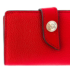 Michael Kors-Envelope Wallet in Red Leather-Red