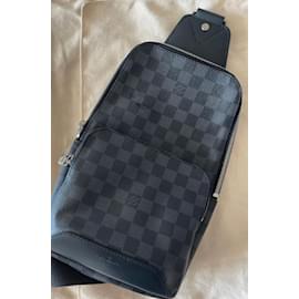Louis Vuitton-Gray checkerboard sling bag-Dark grey