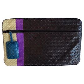 Clutch Bottega Veneta em couro multicolorida Multicor