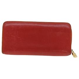 Loewe-LOEWE Long Wallet Leather Red Auth 37768-Red