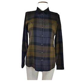 Barbour Camicia Tartan Verde in Cotone Multicolore Verde