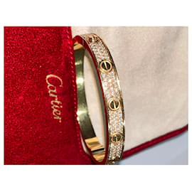 Cartier-Full pavé cartier tamaño grande 16-Amarillo