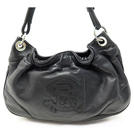 BOLSA DE OMBRO DE COURO SONIA RYKIEL LOGO SR BOLSA DE MÃO DE COURO Preto