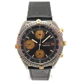 Breitling-VINTAGE BREITLING CHRONOMAT WATCH 81950 40 MM GOLD AND STEEL AUTOMATIC WATCH-Silvery