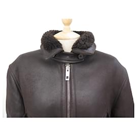 Louis Vuitton-CAPPOTTO LOUIS VUITTON GIACCA LUNGA IN PELLE DI MONTONE T 50 CAPPOTTO IN SHEARLING-Marrone