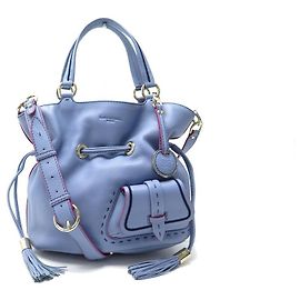 NEW LANCEL PREMIER FLIRT M A HANDBAG02174 BLUE GRAINED LEATHER HAND BAG Blue