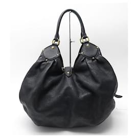 Louis Vuitton-LOUIS VUITTON SOLAR PM BLACK HAND BAG MAHINA PERFORATED LEATHER BLACK HAND BAG-Black