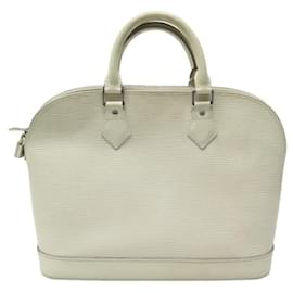 Louis Vuitton-LOUIS VUITTON ALMA PM HAND BAG IN WHITE EPI LEATHER WHITE HAND BAG PURSE-White