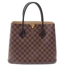 Louis Vuitton-LOUIS VUITTON KENSINGTON N HANDBAG41435 IN EBENE DAMIER CANVAS HAND BAG-Brown