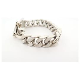 Autre Marque-CURTAIN STRAP BRACELET 18 a 19CM SOLID SILVER 925 91GR BELT BUCKLE-Silvery