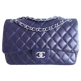 Chanel-Chanel Classic Gm marineblaue Tasche-Marineblau