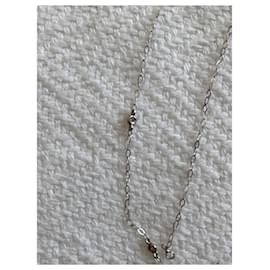 No Brand-White gold necklace-Silvery