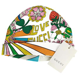 Gucci-Chapéu feminino Gucci em puro algodão multicolorido-Multicor