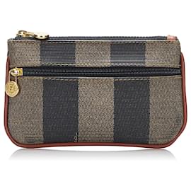 Fendi-Fendi Brown Pequin Pouch-Brown