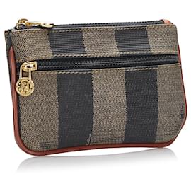 Fendi-Fendi Brown Pequin Pouch-Brown
