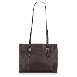Fendi-Sac à bandoulière Fendi Selleria marron-Marron,Marron foncé