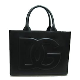 Dolce & Gabbana-Logo Embossed Leather Tote Bag BB7023AQ2691-Black