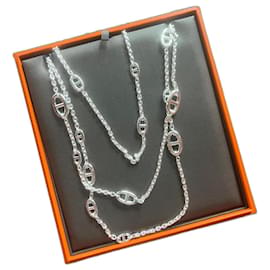 Hermès baile alegre 160 Collar Largo Plata Plata
