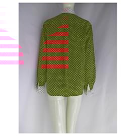 Céline-***Celine Polka Dot Blouse-Red