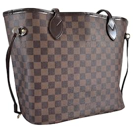 Louis Vuitton-Louis Vuitton Neverfull MM damier ebene sac à bandoulière cabas toile vintage-Marron