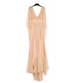 Elie Saab maxi seda melocotón en38 Rosa