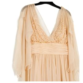 Elie Saab-maxi silk peach en38-Pink