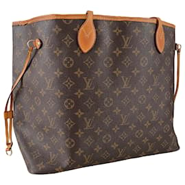 Louis Vuitton-Louis Vuitton Neverfull GM sac à bandoulière monogramme cabas toile vintage-Marron,Marron clair,Marron foncé