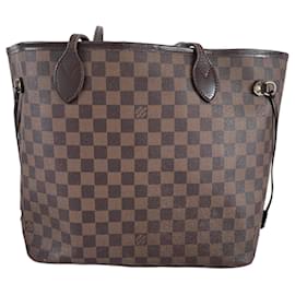 Louis Vuitton-Louis Vuitton Neverfull MM damier ebene sac à bandoulière cabas toile vintage-Marron,Marron clair,Marron foncé